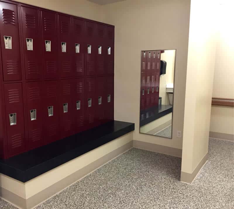 School Locker Room Flake Floor Coating