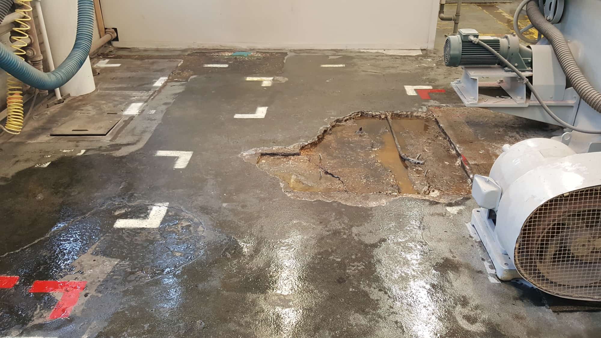 Damaged Floor Before Stonhard Flooring System