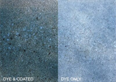 Teal concrete floor dye color